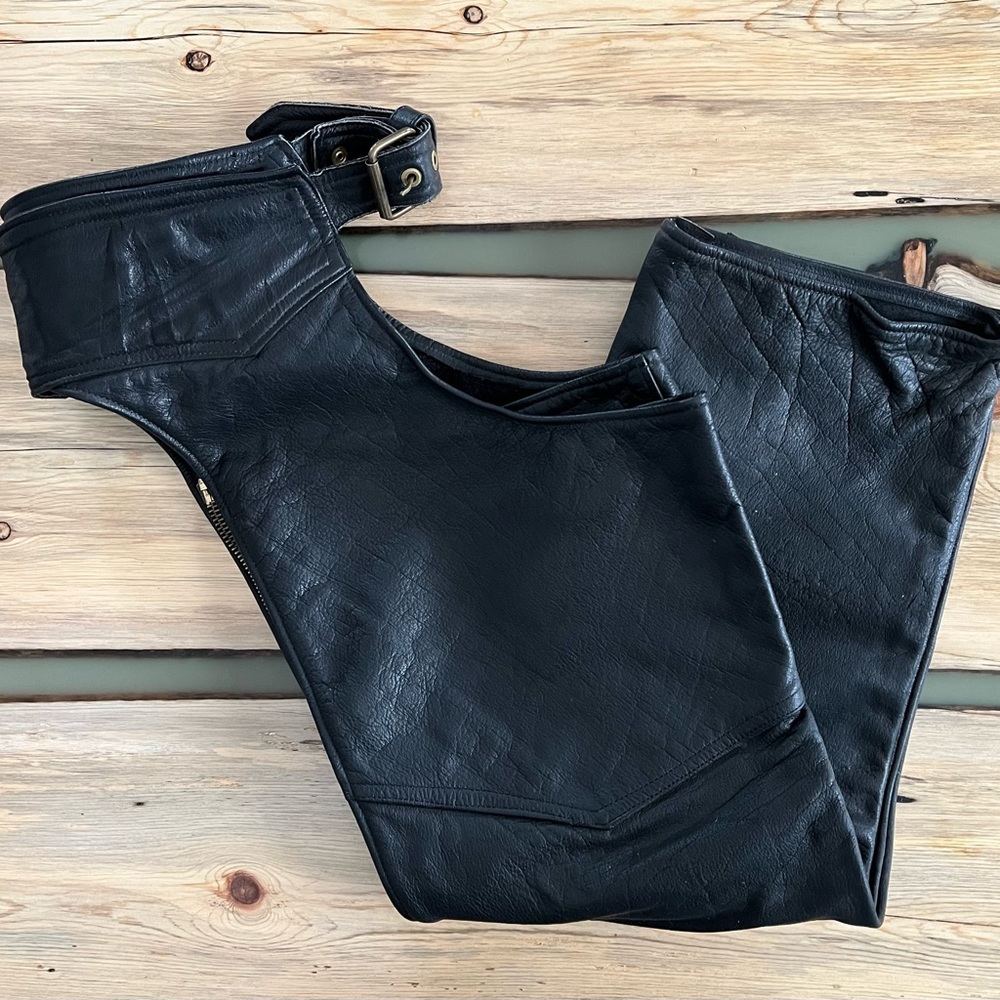 Vintage California Creations Leathers Water Buffalo Riding Motorcycle Chaps